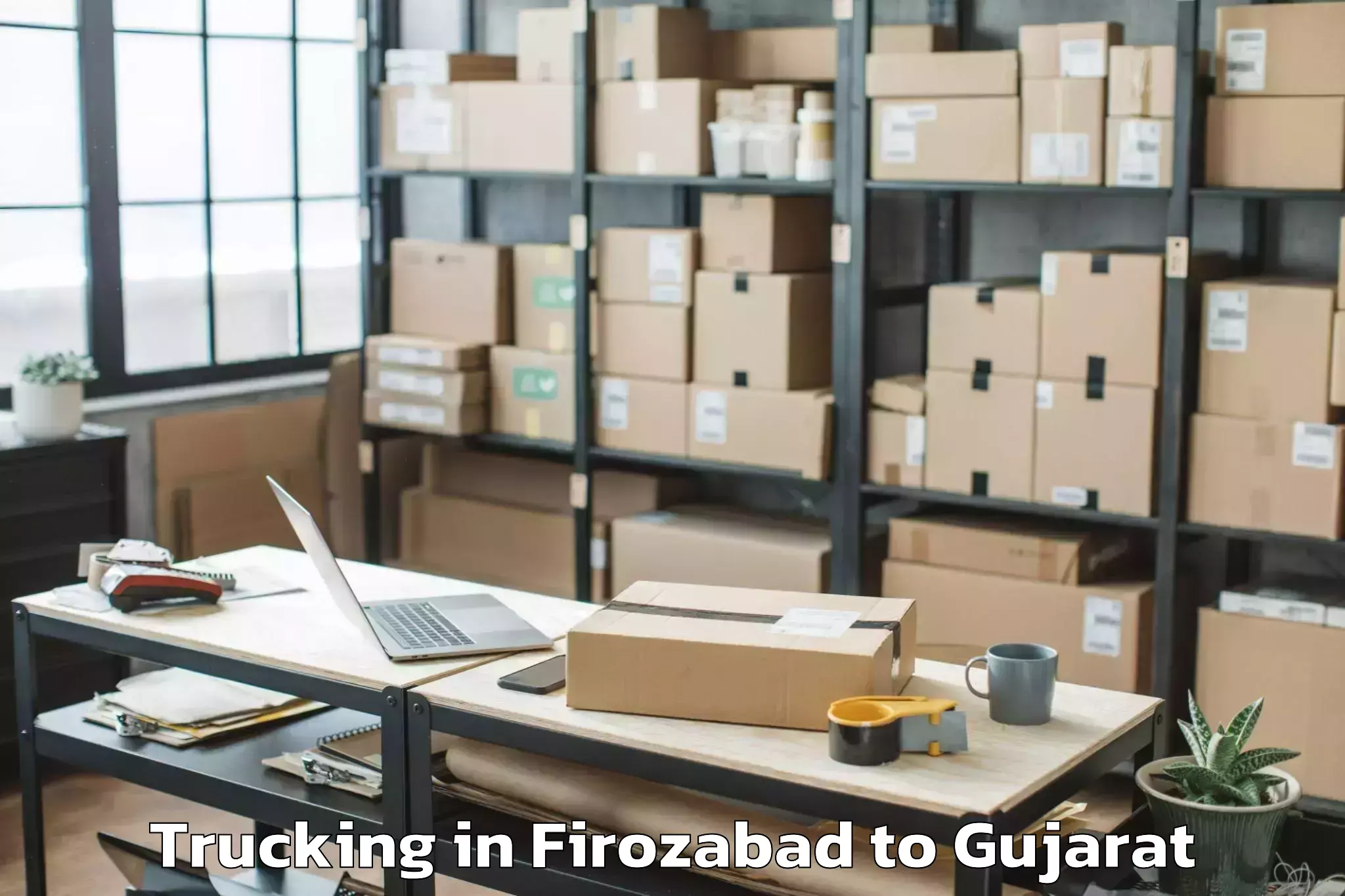 Easy Firozabad to Bhanvad Trucking Booking